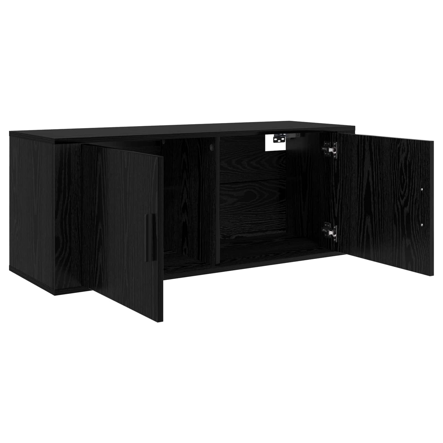 Wand-TV-Schrank Set Wandmontiert 2 pcs Schwarz Eichen-Optik