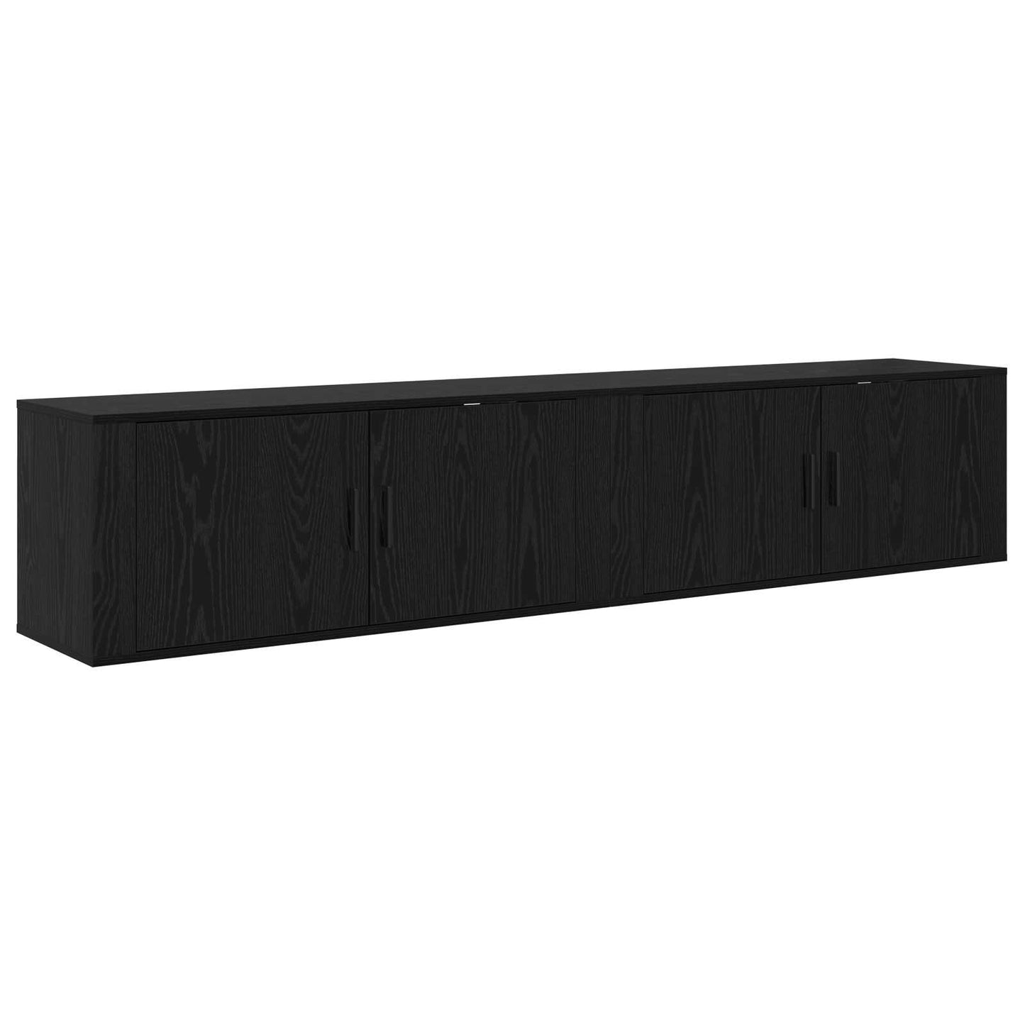 Wand-TV-Schrank Set Wandmontiert 2 pcs Schwarz Eichen-Optik