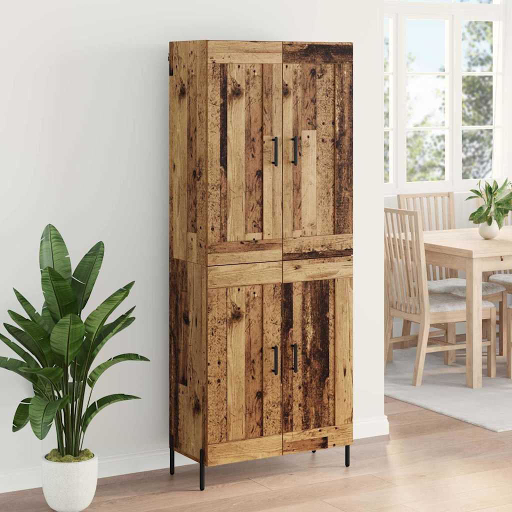 Highboard 2 pcs Altholz Holzwerkstoff