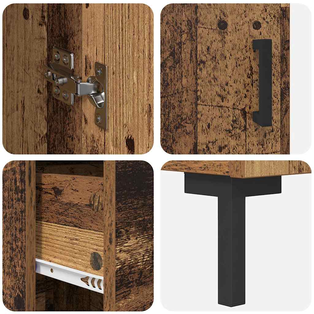 Highboard Altholz 34,5 x 34 x 180 cm Holzwerkstoff