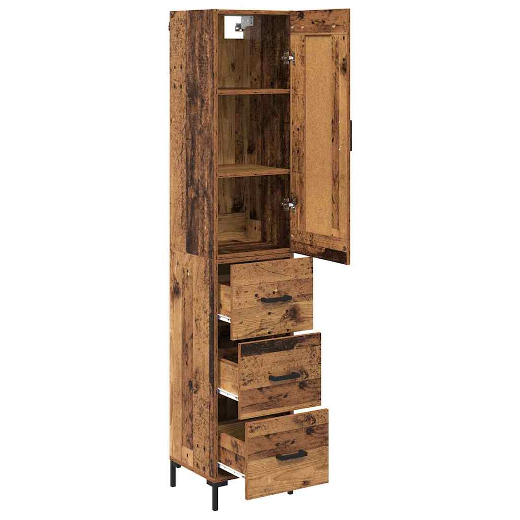 Highboard Altholz 34,5 x 34 x 180 cm Holzwerkstoff