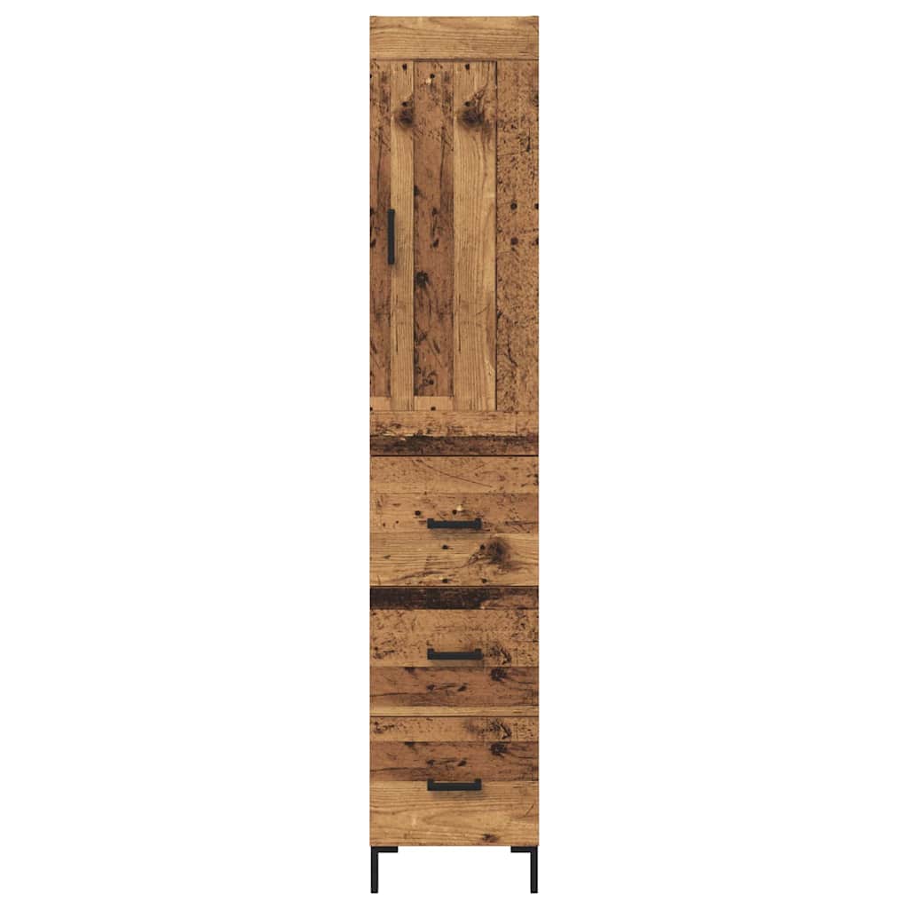 Highboard Altholz 34,5 x 34 x 180 cm Holzwerkstoff