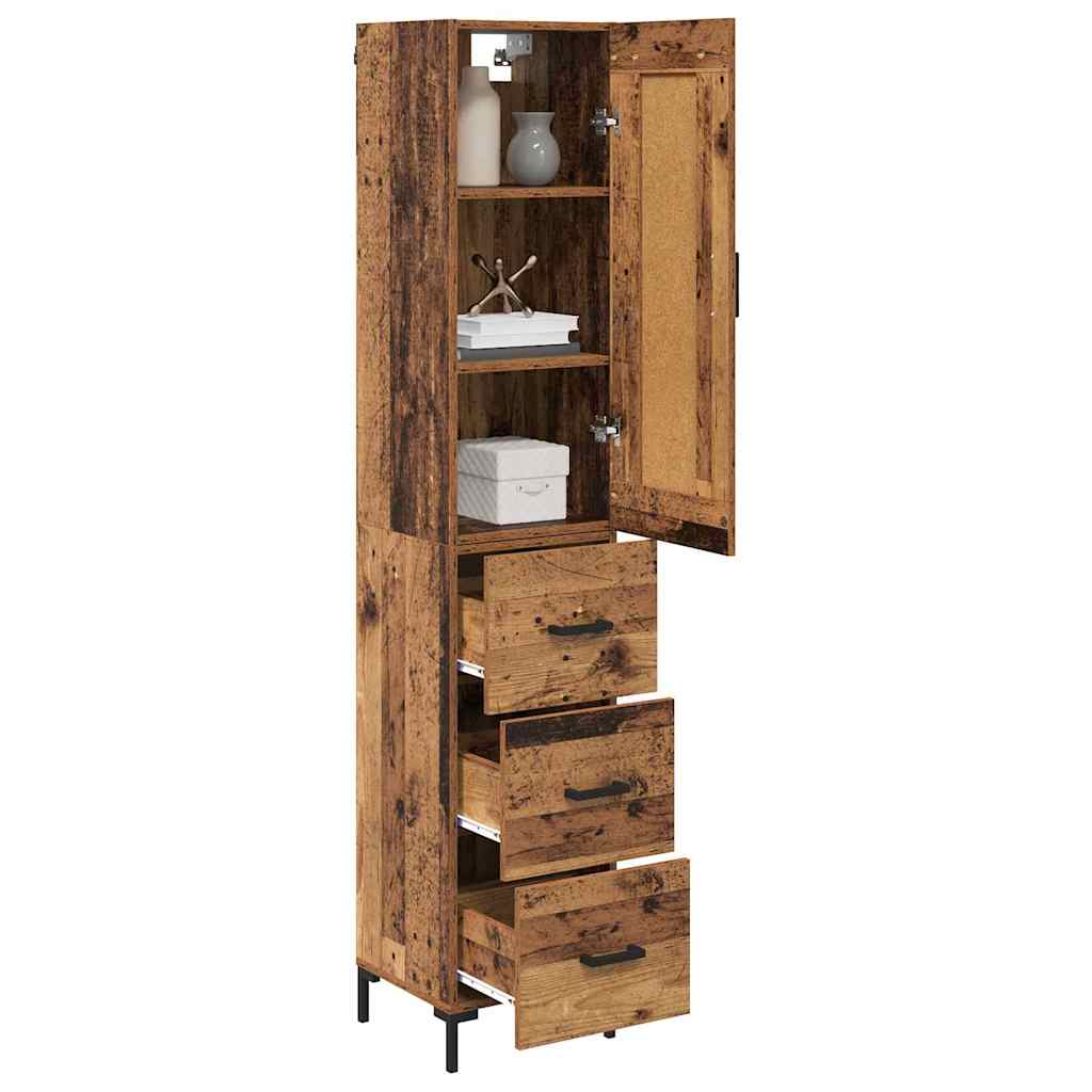 Highboard Altholz 34,5 x 34 x 180 cm Holzwerkstoff