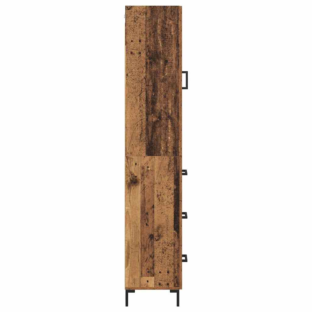 Highboard Altholz 34,5 x 34 x 180 cm Holzwerkstoff