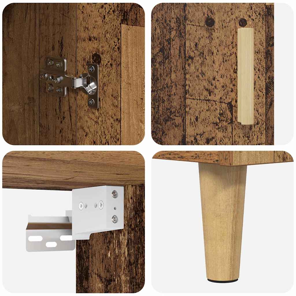 Highboard Altholz 69,5 x 32,5 x 180 cm Holzwerkstoff