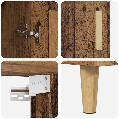 Highboard Altholz 69,5 x 32,5 x 180 cm Holzwerkstoff