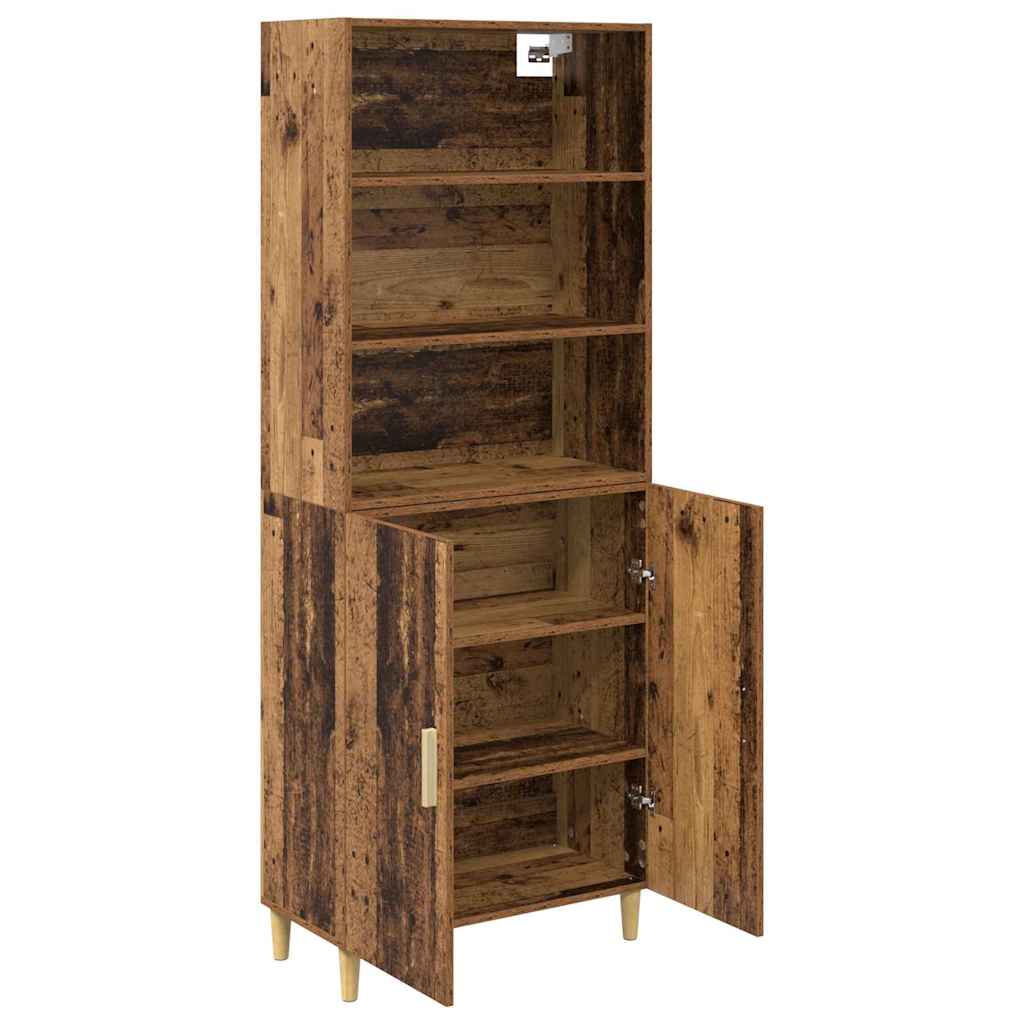 Highboard Altholz 69,5 x 32,5 x 180 cm Holzwerkstoff