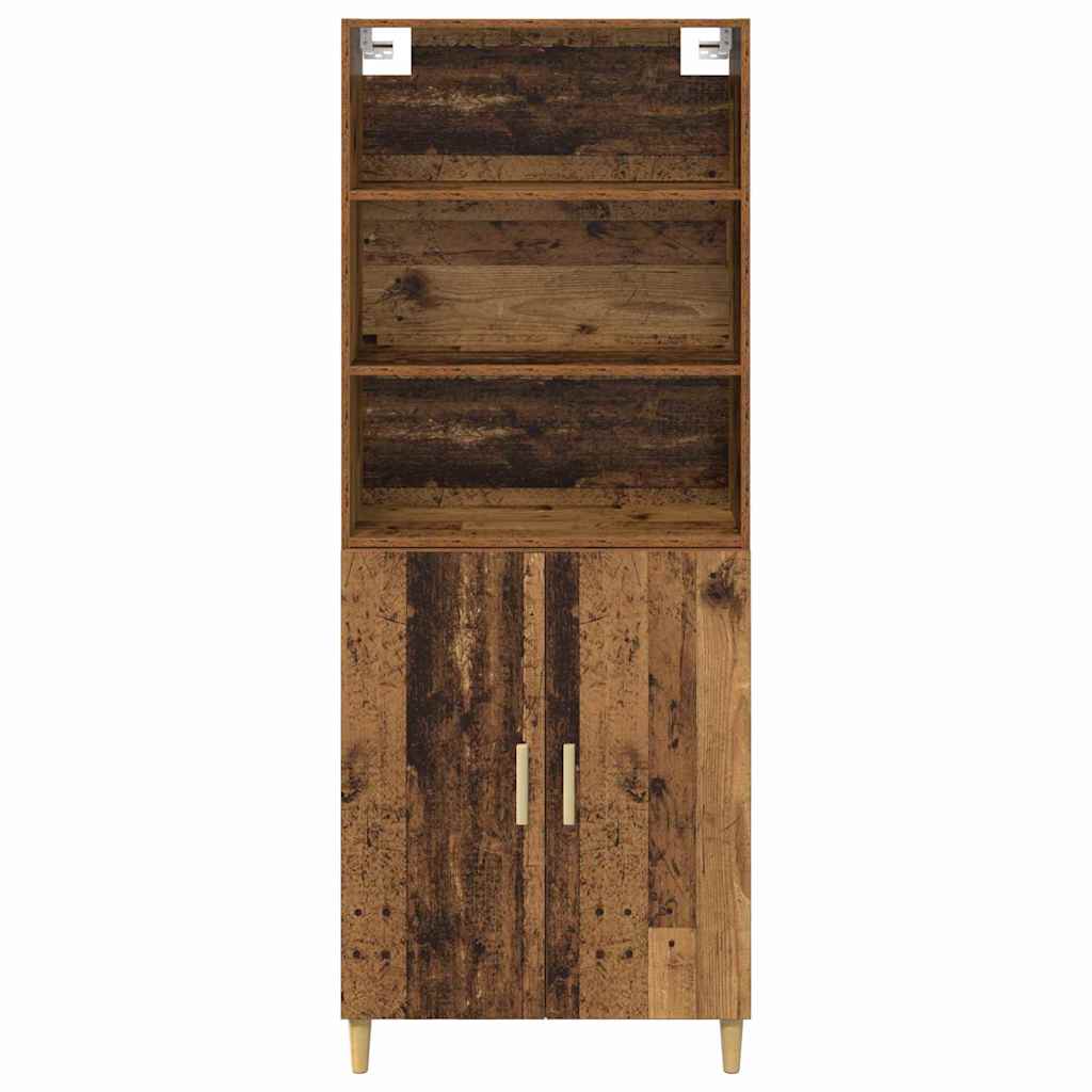 Highboard Altholz 69,5 x 32,5 x 180 cm Holzwerkstoff