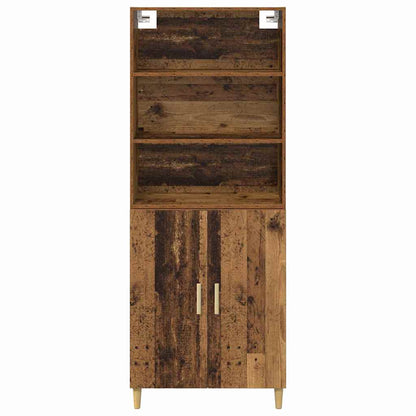 Highboard Altholz 69,5 x 32,5 x 180 cm Holzwerkstoff