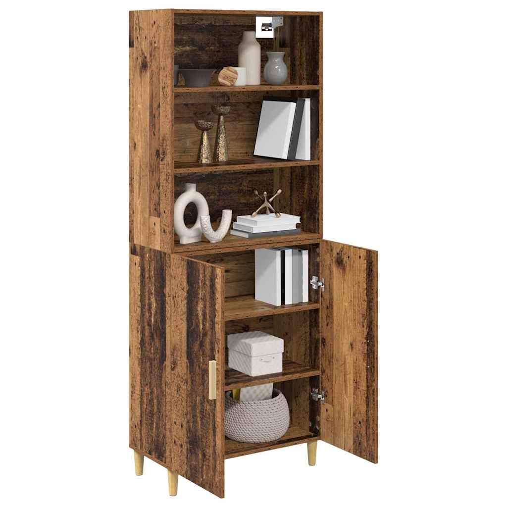 Highboard Altholz 69,5 x 32,5 x 180 cm Holzwerkstoff