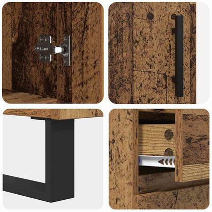 Highboard Altholz 69,5 x 34 x 180 cm Holzwerkstoff