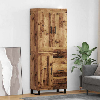 Highboard Altholz 69,5 x 34 x 180 cm Holzwerkstoff