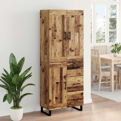 Highboard Altholz 69,5 x 34 x 180 cm Holzwerkstoff