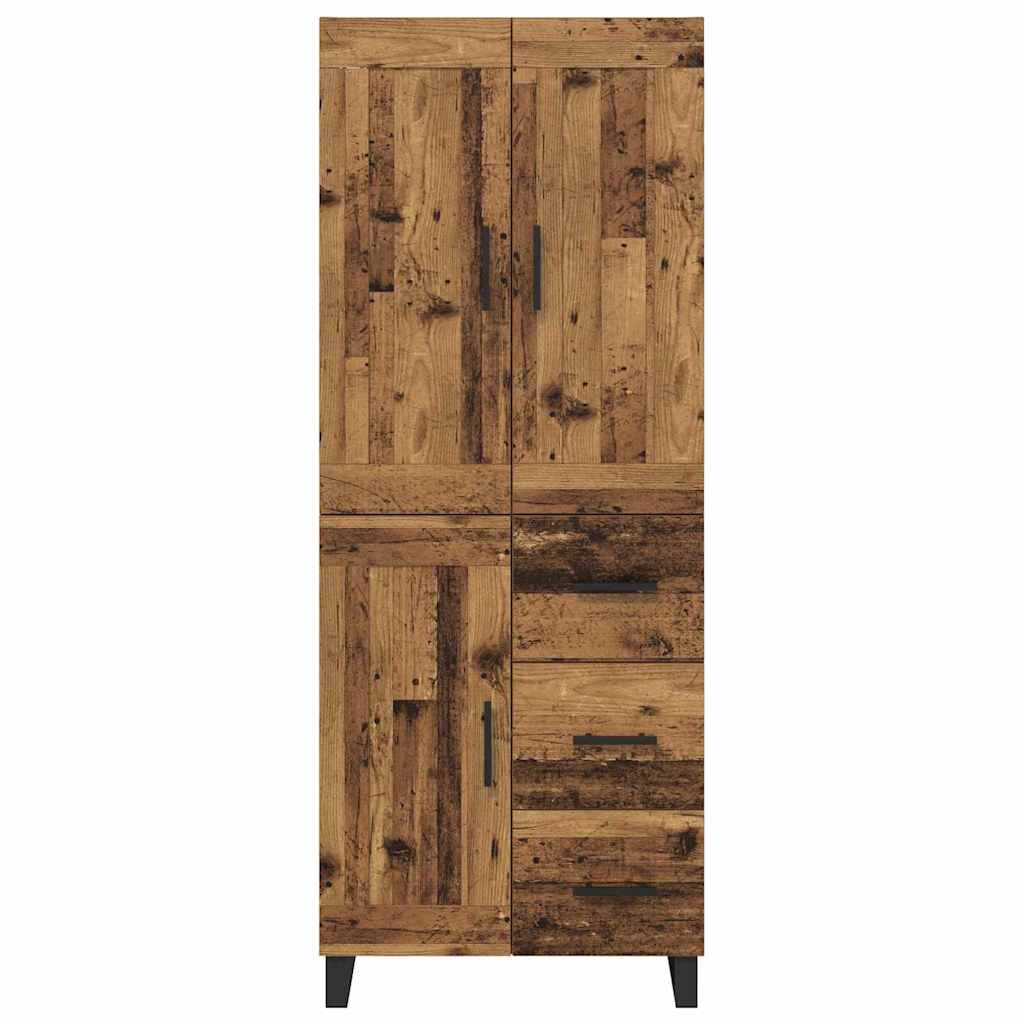 Highboard Altholz 69,5 x 34 x 180 cm Holzwerkstoff