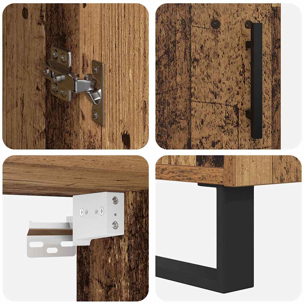 Highboard Altholz 34,5 x 34 x 180 cm Holzwerkstoff