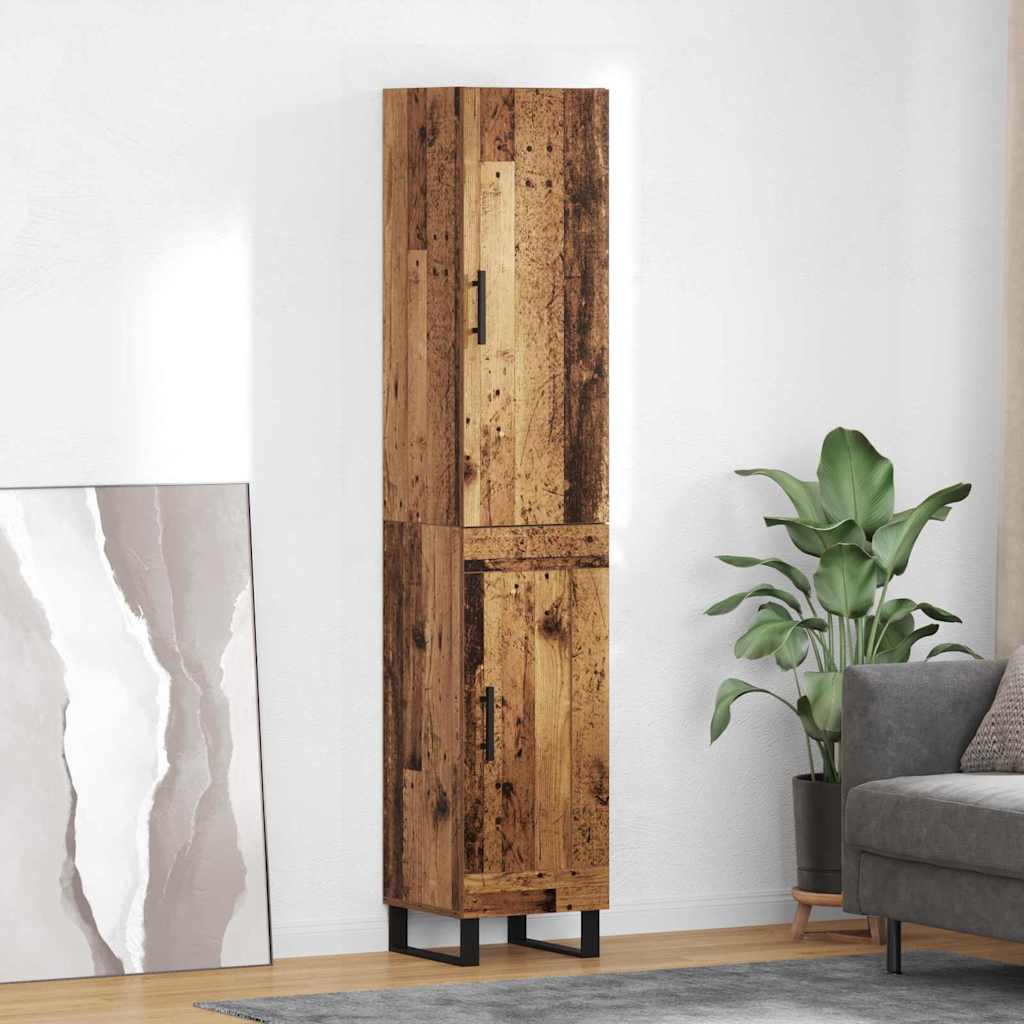Highboard Altholz 34,5 x 34 x 180 cm Holzwerkstoff