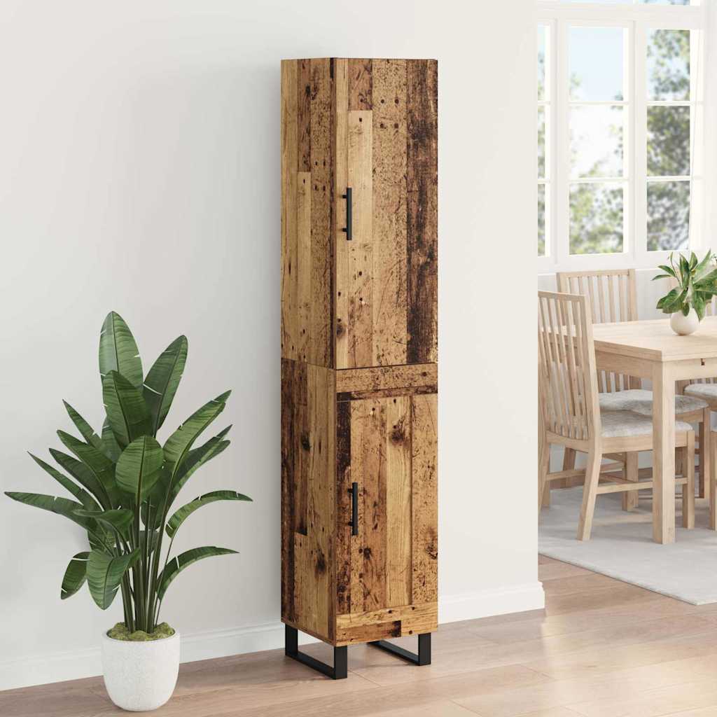 Highboard Altholz 34,5 x 34 x 180 cm Holzwerkstoff