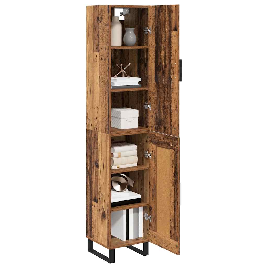 Highboard Altholz 34,5 x 34 x 180 cm Holzwerkstoff