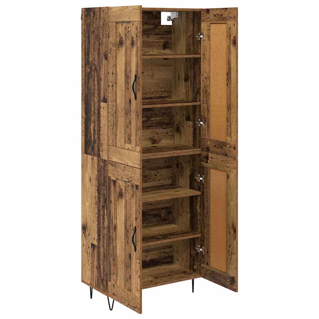 Highboard Altholz 69,5 x 34 x 180 cm Holzwerkstoff