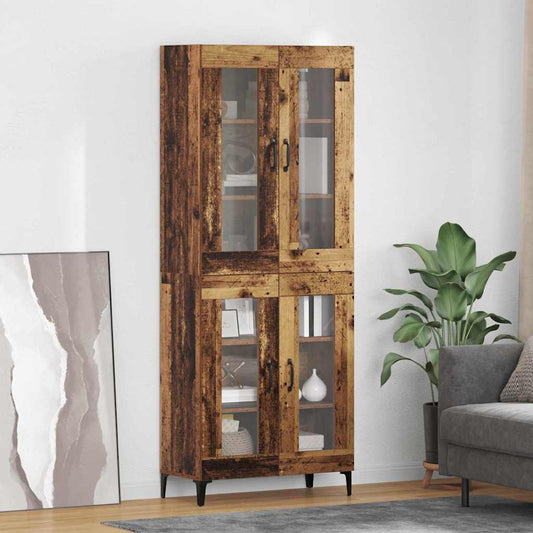Highboard Wandmontiert Altholz 69,5 x 34 x 180 cm Holzwerkstoff
