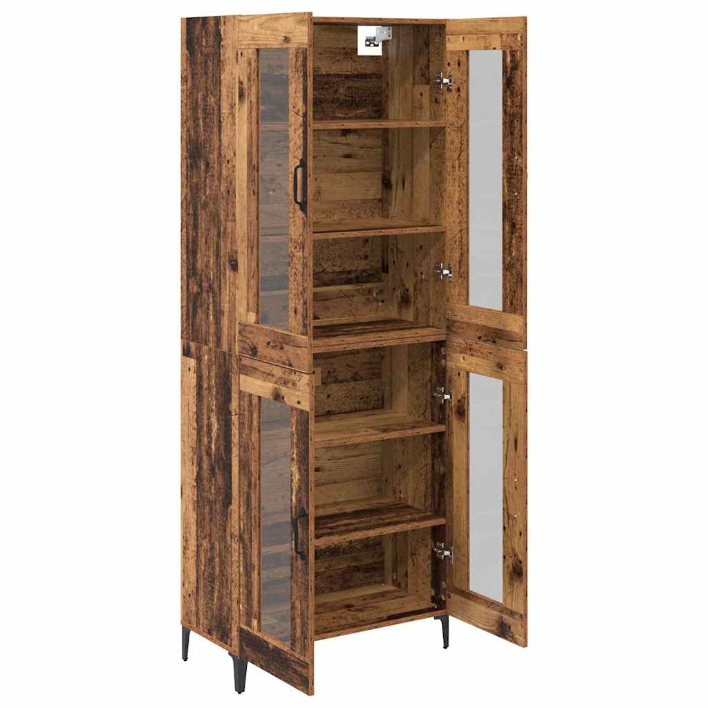 Highboard Wandmontiert Altholz 69,5 x 34 x 180 cm Holzwerkstoff