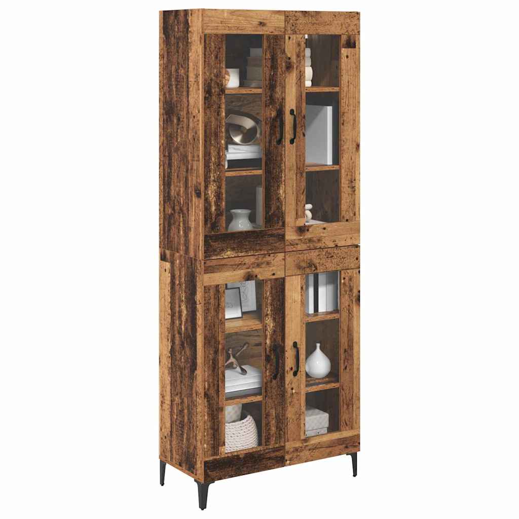 Highboard Wandmontiert Altholz 69,5 x 34 x 180 cm Holzwerkstoff