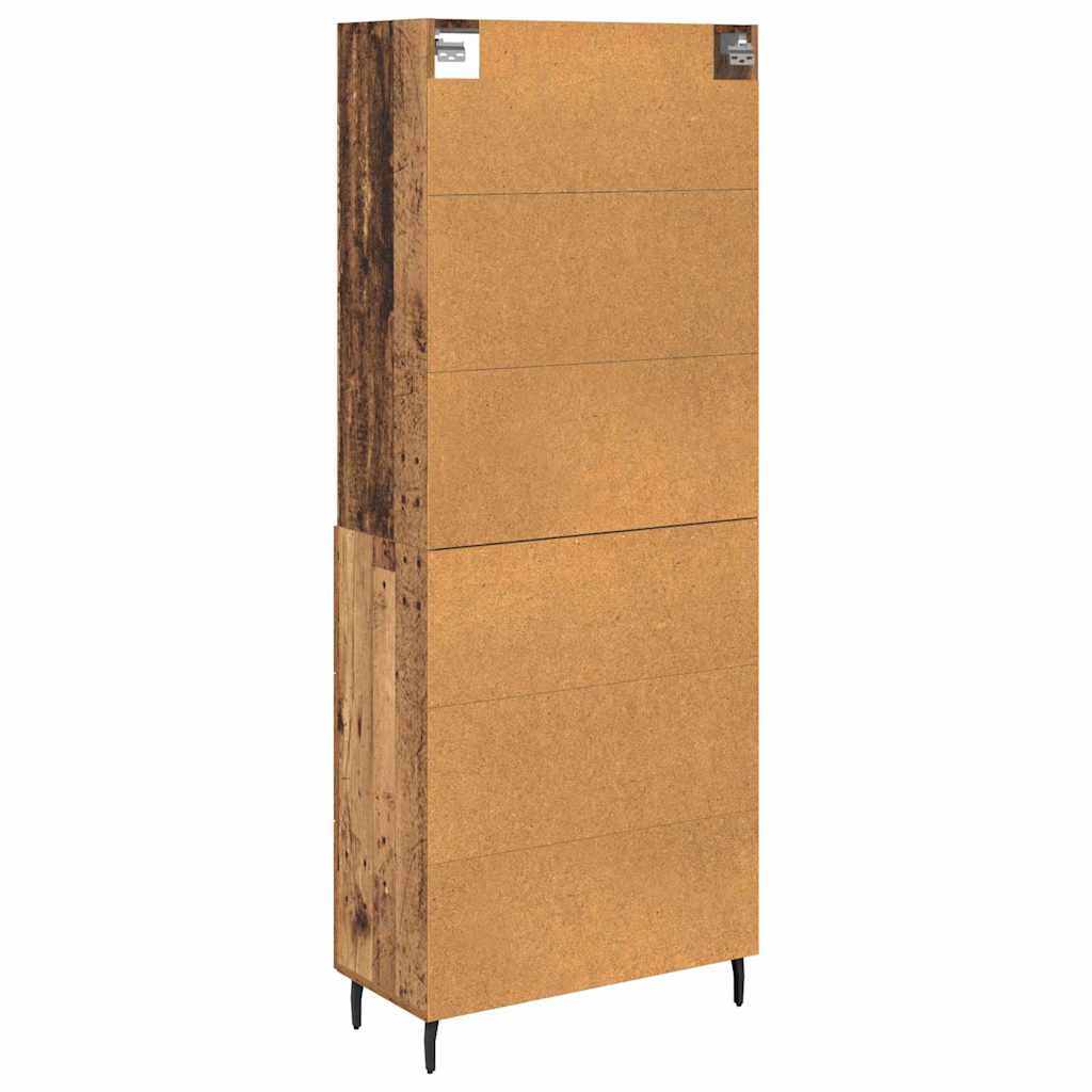 Highboard mit Schubladen 2 pcs Altholz Engineered Wood und Glas