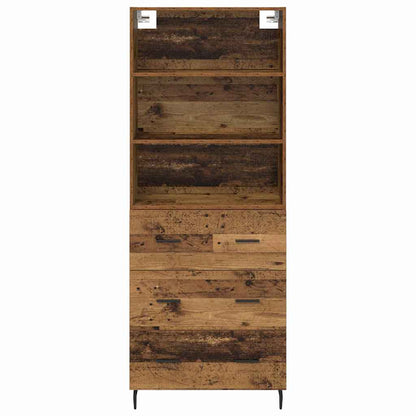 Highboard mit Schubladen 2 pcs Altholz Engineered Wood und Glas