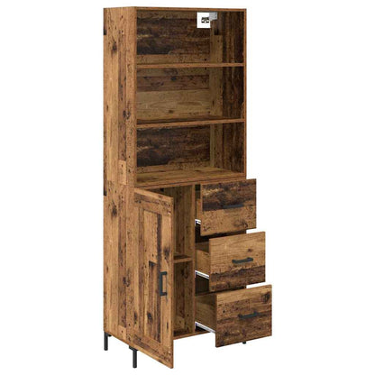 Highboard Altholz 69,5 x 34 x 180 cm Holzwerkstoff