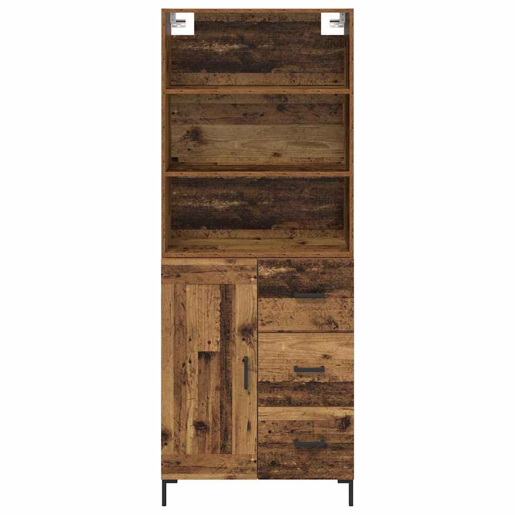 Highboard Altholz 69,5 x 34 x 180 cm Holzwerkstoff