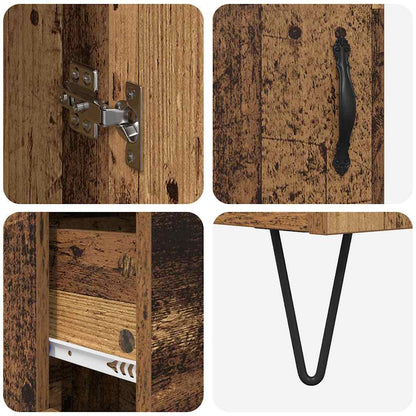 Highboard Altholz 69,5 x 34 x 180 cm Holzwerkstoff