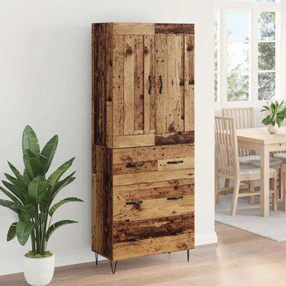 Highboard Altholz 69,5 x 34 x 180 cm Holzwerkstoff