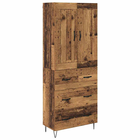 Highboard Altholz 69,5 x 34 x 180 cm Holzwerkstoff