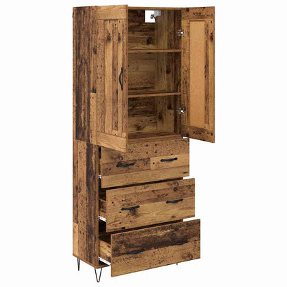 Highboard Altholz 69,5 x 34 x 180 cm Holzwerkstoff
