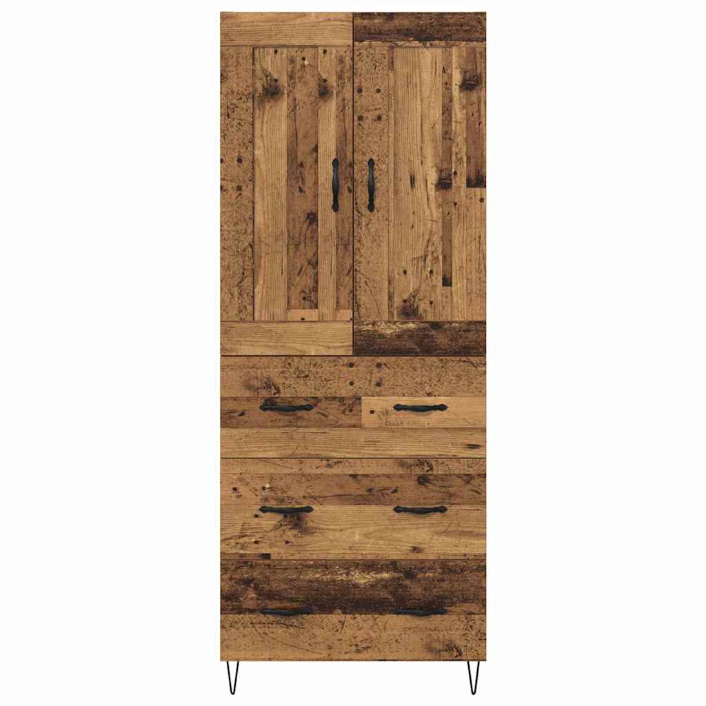 Highboard Altholz 69,5 x 34 x 180 cm Holzwerkstoff
