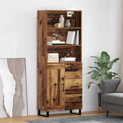 Highboard Altholz 69,5 x 34 x 180 cm Holzwerkstoff