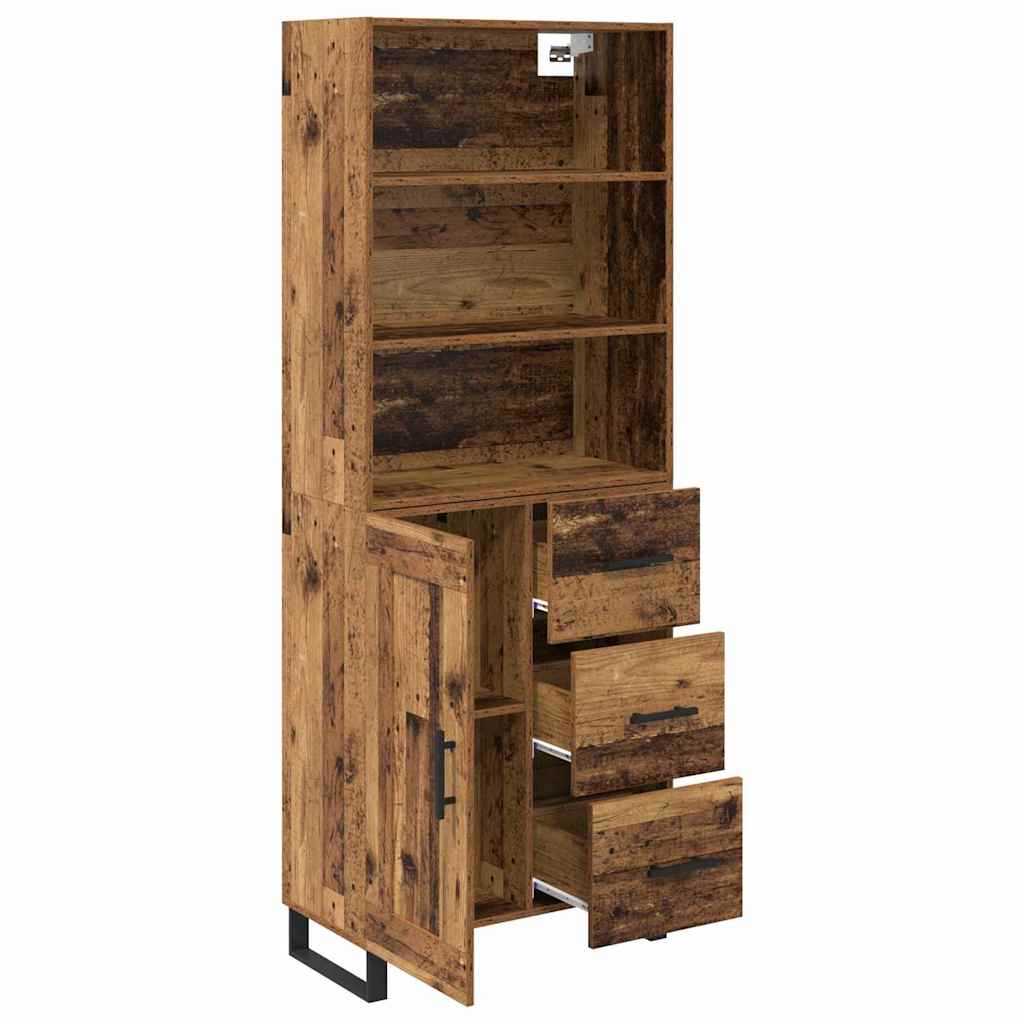Highboard Altholz 69,5 x 34 x 180 cm Holzwerkstoff