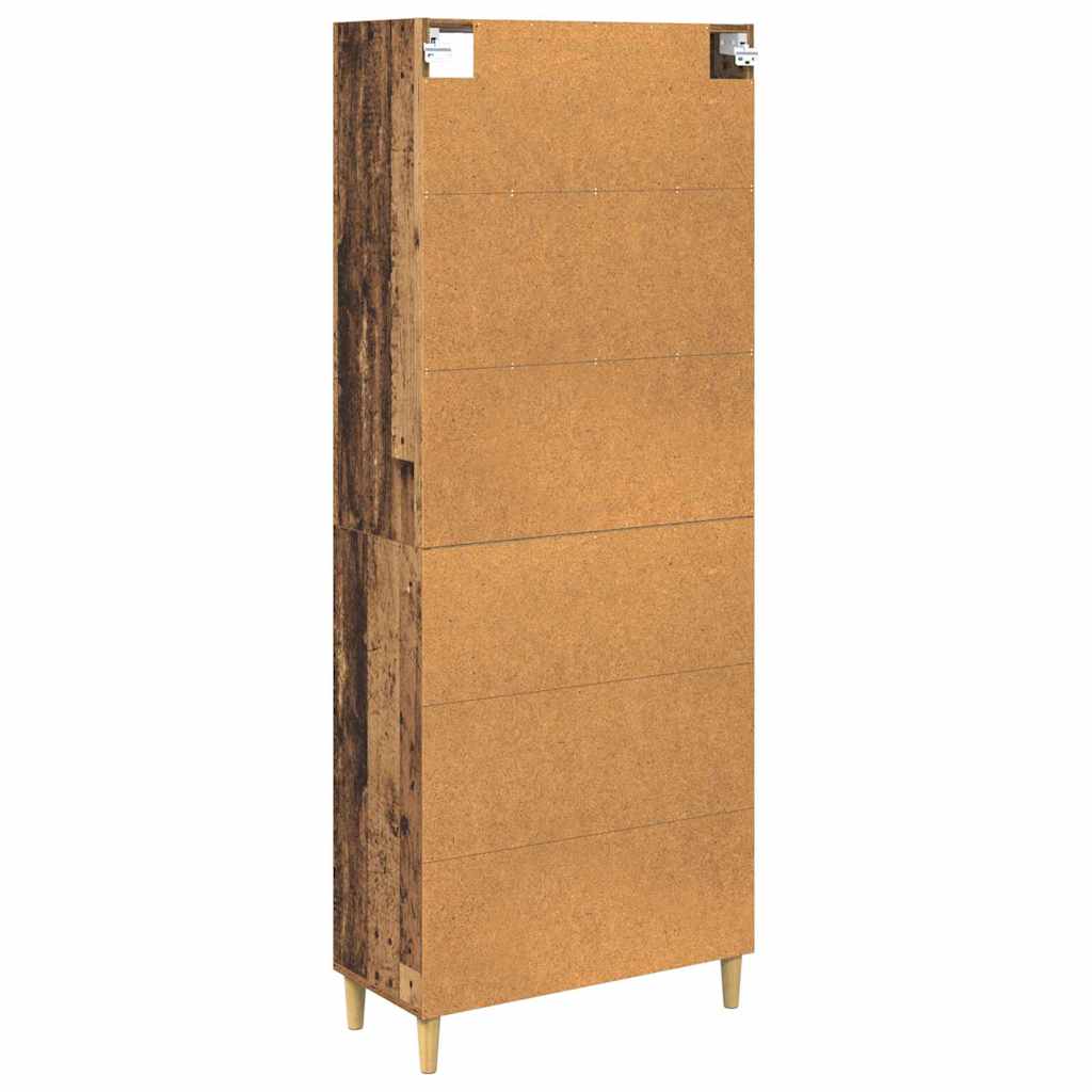 Highboard Altholz 69,5 x 32,5 x 180 cm Holzwerkstoff