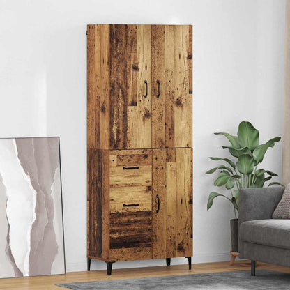 Highboard Wandmontiert Altholz 69,5 x 34 x 180 cm Holzwerkstoff