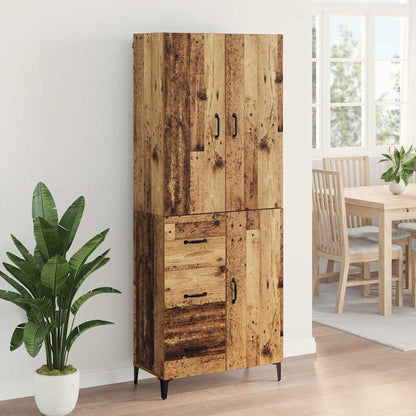 Highboard Wandmontiert Altholz 69,5 x 34 x 180 cm Holzwerkstoff