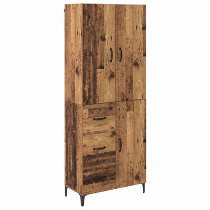 Highboard Wandmontiert Altholz 69,5 x 34 x 180 cm Holzwerkstoff
