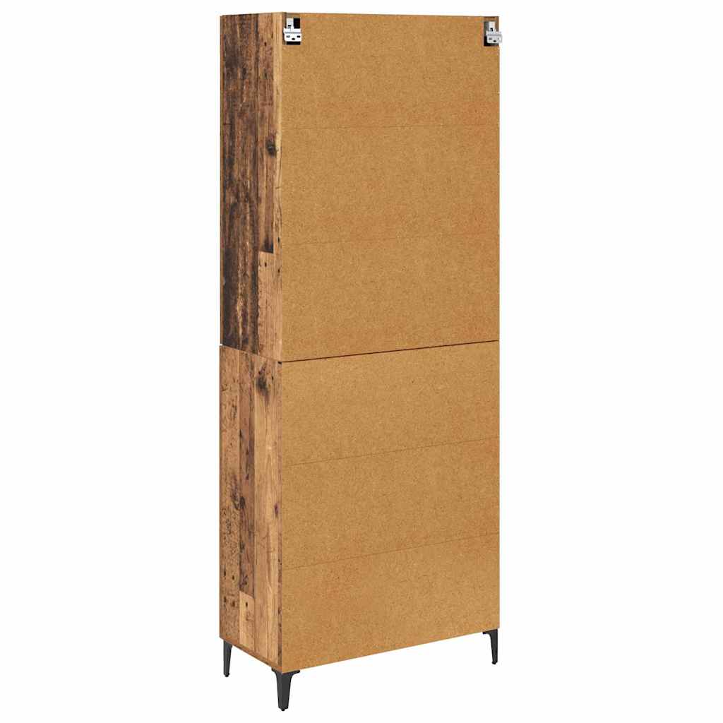 Highboard Wandmontiert Altholz 69,5 x 34 x 180 cm Holzwerkstoff