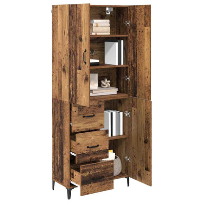 Highboard Wandmontiert Altholz 69,5 x 34 x 180 cm Holzwerkstoff