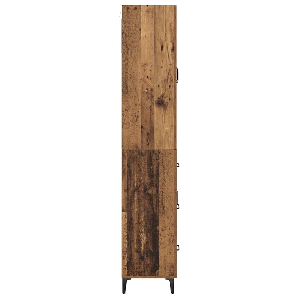 Highboard Wandmontiert Altholz 69,5 x 34 x 180 cm Holzwerkstoff