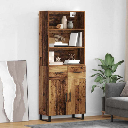 Highboard Altholz 69,5 x 34 x 180 cm Holzwerkstoff