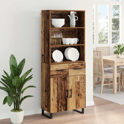 Highboard Altholz 69,5 x 34 x 180 cm Holzwerkstoff