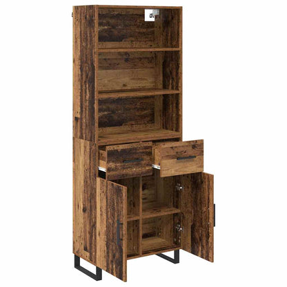 Highboard Altholz 69,5 x 34 x 180 cm Holzwerkstoff