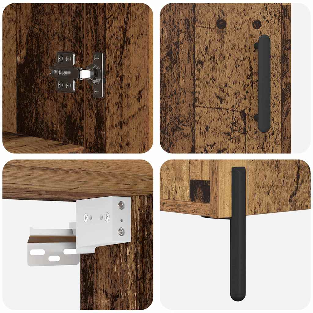 Highboard Altholz 69,5 x 32,5 x 180 cm Holzwerkstoff