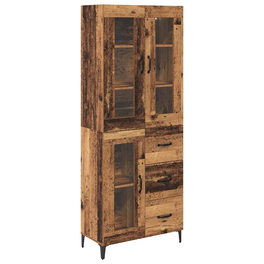 Highboard Wandmontiert Altholz 69,5 x 34 x 180 cm Holzwerkstoff