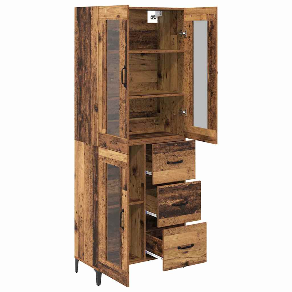 Highboard Wandmontiert Altholz 69,5 x 34 x 180 cm Holzwerkstoff